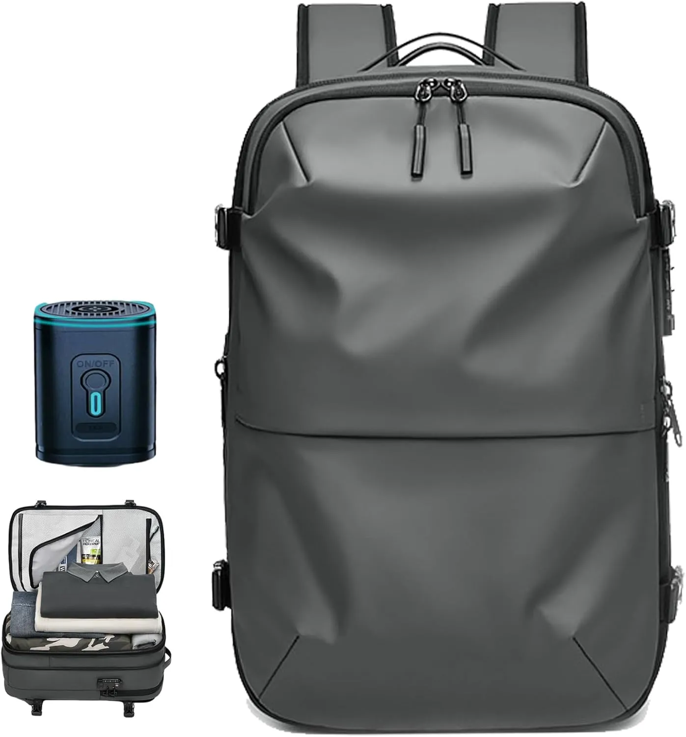 Air Pax Discoverer Travel Bag,Backpack With Vacuum Compression,Air Vacuum Backpack For Travel,Waterproof And Anti-Theft (Dark gray, Extra Large)