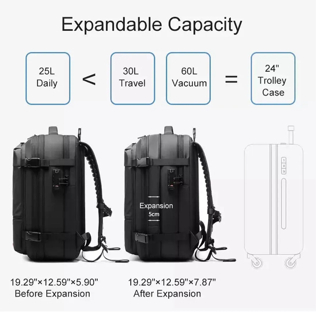 Air Pax Discoverer Travel Bag,Backpack With Vacuum Compression,Air Vacuum Backpack For Travel,Waterproof And Anti-Theft (Dark gray, Extra Large)