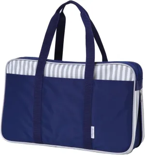 Akashiya AFL38TB-NV Calligraphy Bag, Large Bag, Striped Tote, Navy