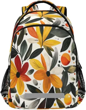 ALAZA Botanical Abstract Plant Green Strawberry Tile Pattern Backpacks for Girls Boys Kids Travel Laptop Daypack School Book Bag for Teens