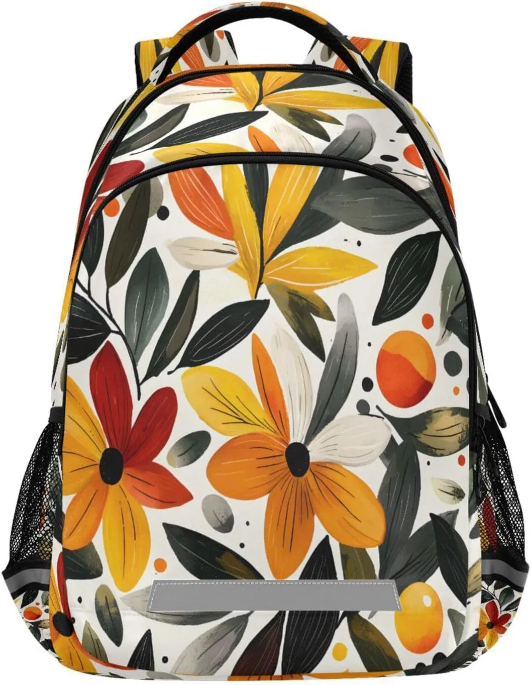 ALAZA Botanical Abstract Plant Green Strawberry Tile Pattern Backpacks for Girls Boys Kids Travel Laptop Daypack School Book Bag for Teens
