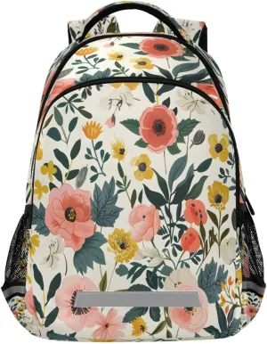 ALAZA Botanical Floral Backpacks for Girls Boys Kids Travel Laptop Daypack School Book Bag for Teens