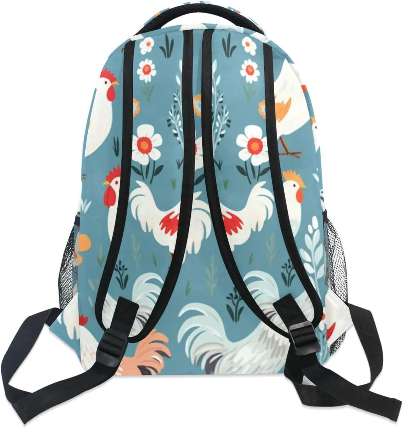 ALAZA Chicken Backpacks for Girls Elementary School Bag Laptop Bookbag Kids Personalized Travel Daypack 3rd 4th 5th Grade Students Rucksack Rooster Farmhouse