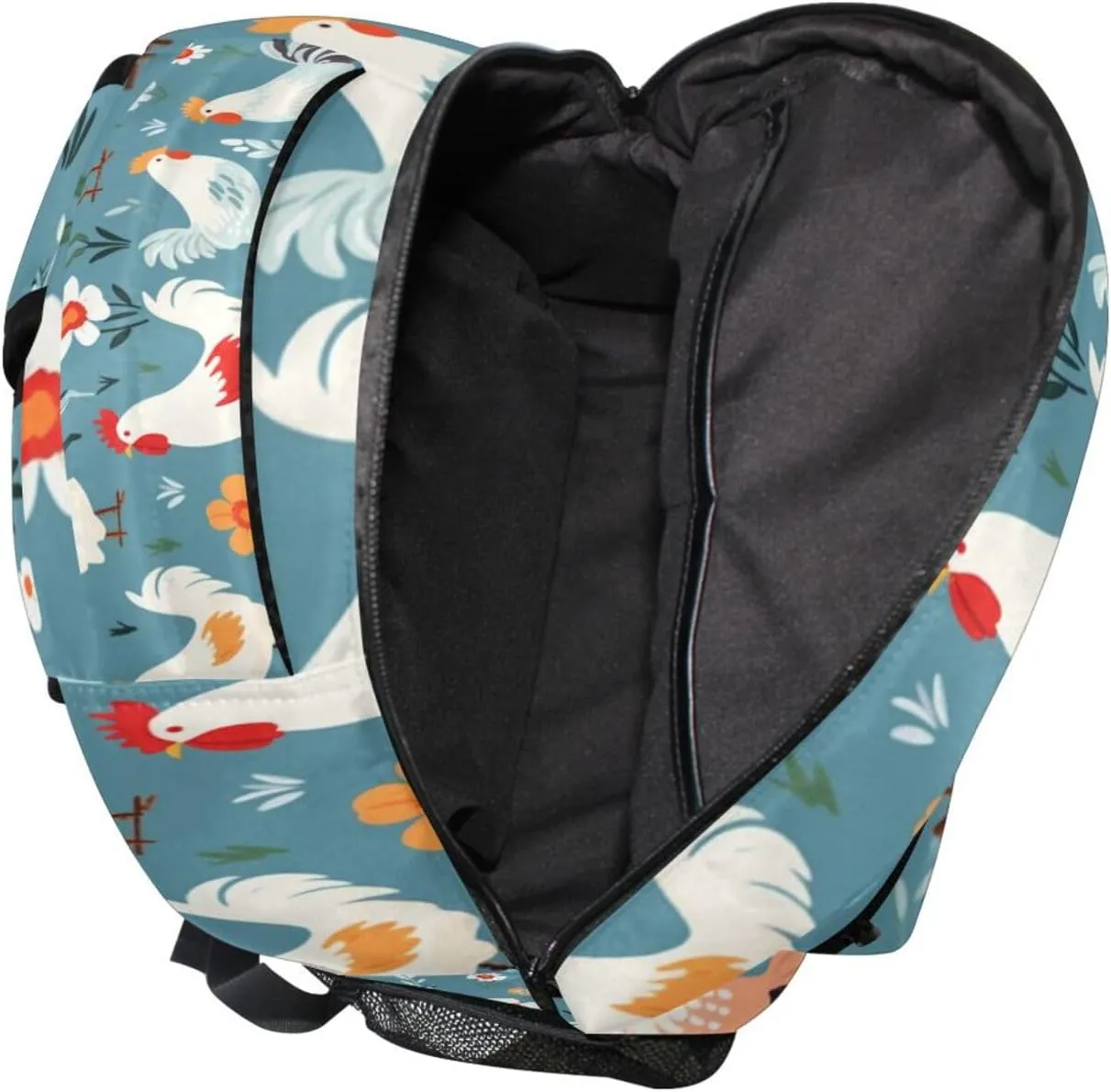 ALAZA Chicken Backpacks for Girls Elementary School Bag Laptop Bookbag Kids Personalized Travel Daypack 3rd 4th 5th Grade Students Rucksack Rooster Farmhouse