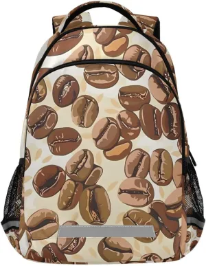 ALAZA Coffee Beans Coffee Backpack Girls Kids Backpacks Boys School Bookbag 3rd 4th 5th Grade Casual Daypack Laptop Shoulder Bag with Chest Strap