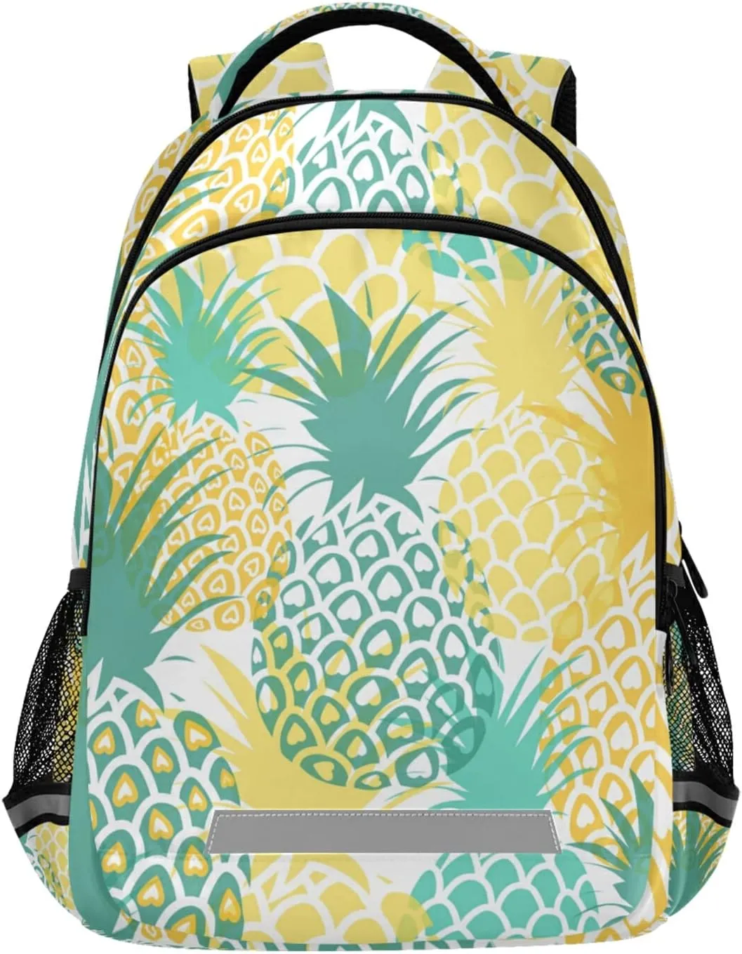 ALAZA Cute Pink Pineapple Tropical Summer Boys Backpack Girls Kids School Book Bags 3rd 4th 5th Grade Laptop Casual Daypack Travel Shoulder Bag with Chest Strap
