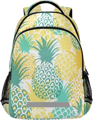 ALAZA Cute Pink Pineapple Tropical Summer Boys Backpack Girls Kids School Book Bags 3rd 4th 5th Grade Laptop Casual Daypack Travel Shoulder Bag with Chest Strap