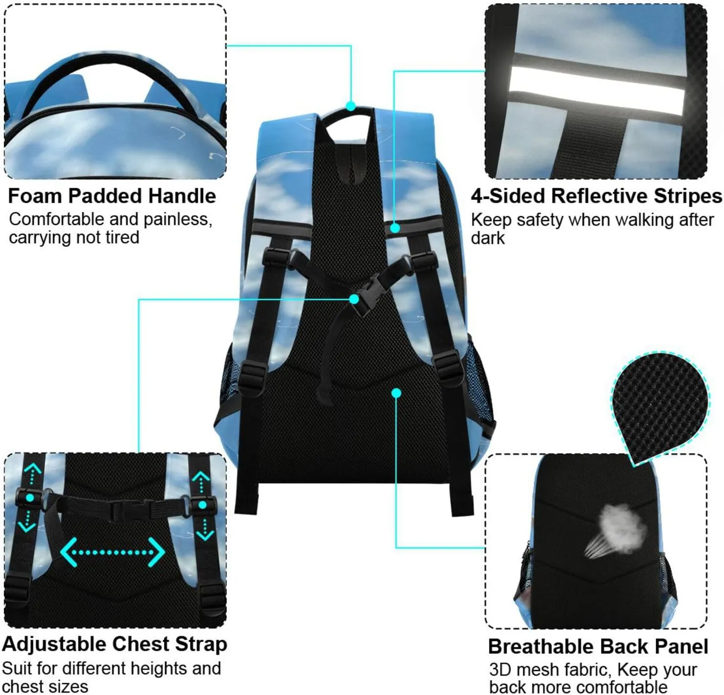 ALAZA Cute Tuxedo Kitten Cat Backpacks Travel Laptop Daypack School Book Bag for Men Women Teens Kids