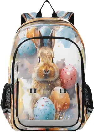 ALAZA Easter Bunny Rabbit Cute Pattern Laptop Backpack Purse for Women BookBags 17 inch School Bags Men Boys Girls Travel Casual Daypack