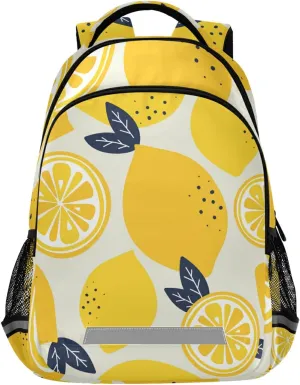 ALAZA Fresh Yellow Lemon Citrus Limon Boys Backpack Girls Kids School Book Bags 3rd 4th 5th Grade Laptop Casual Daypack Travel Shoulder Bag with Chest Strap