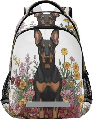 ALAZA German Shepherd Flower Backpacks Travel Laptop Daypack School Book Bag for Men Women Teens Kids116