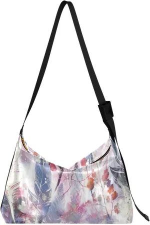 ALAZA Hipster Boho Feathers Twigs Womens Tote Bag Leather Shoulder Bag For Women Men Large Hobo Cross Body Bags Handbag