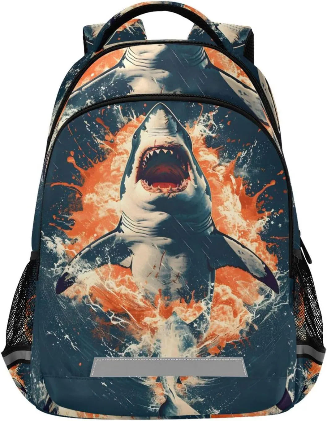 ALAZA Shark Retro Blue Ocean Backpack Girls Kids Backpacks Boys School Bookbag 3rd 4th 5th Grade Casual Daypack Laptop Shoulder Bag
