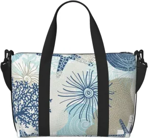 Algae Corals and Seashells Carry on Luggage Travel Bag Travel Bag for Women Men Large Duffle Bag for Travel Bag for Travel, Business Trips, Work, Gym