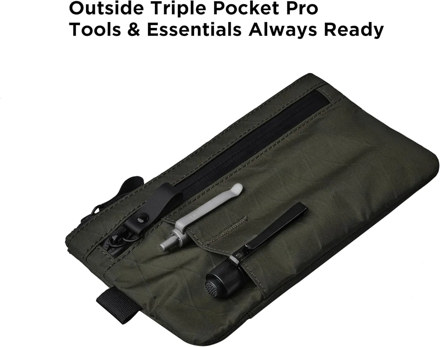 ALPAKA Zip Clutch, Zipper Wallet and EDC Carrier - Weatherproof and RFID Blocking Material - 3 External Slots for EDC Gear