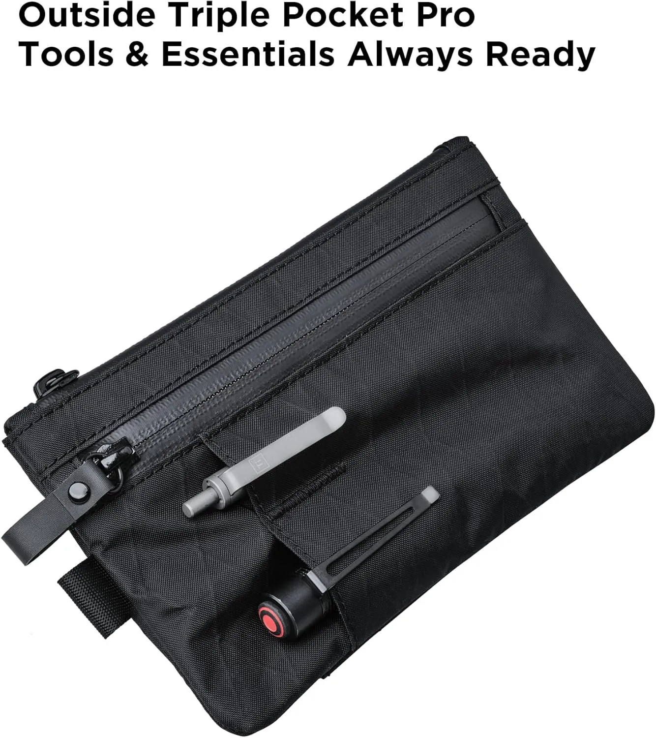 ALPAKA Zip Clutch, Zipper Wallet and EDC Carrier - Weatherproof and RFID Blocking Material - 3 External Slots for EDC Gear