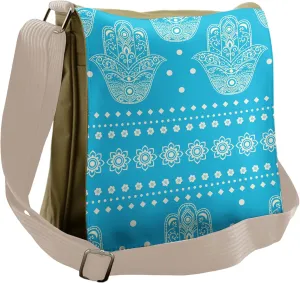 Ambesonne Hamsa Messenger Bag, Eastern Cultural Floral, Unisex Cross-body
