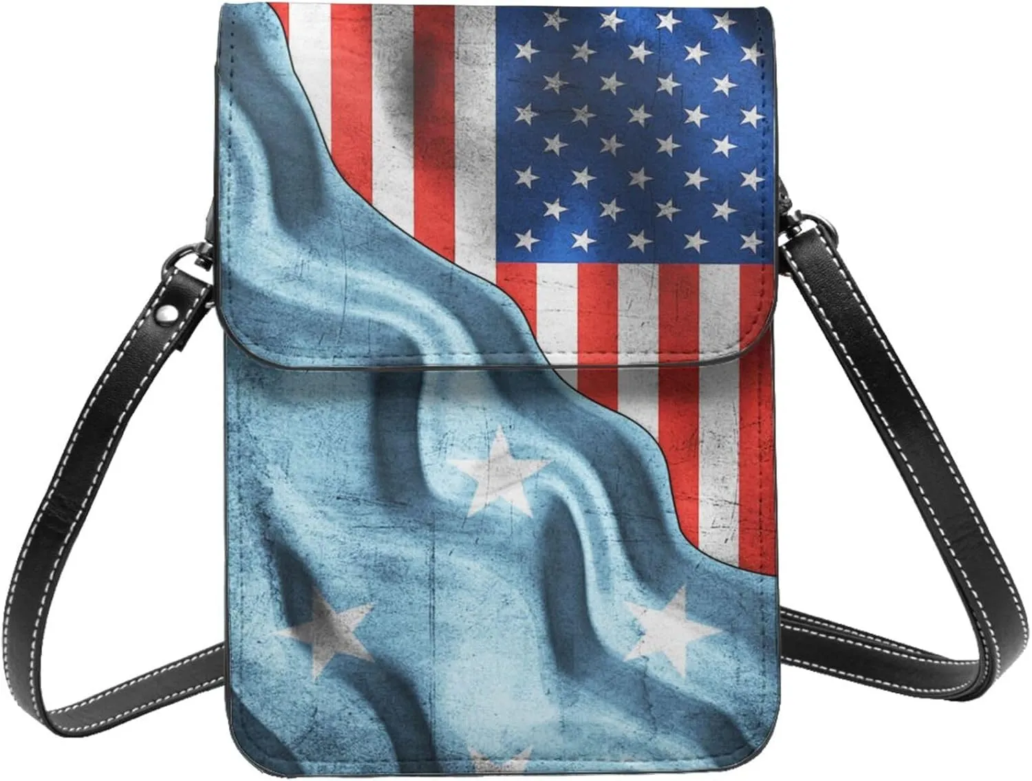 America Flag Micronesia Micronesian Flag Small Crossbody Bag Is A Shoulder Bag Designed For Women And Girls Cell Phone Crossbody Wallet Purses With Card Slots Adjustable Strap