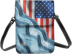 America Flag Micronesia Micronesian Flag Small Crossbody Bag Is A Shoulder Bag Designed For Women And Girls Cell Phone Crossbody Wallet Purses With Card Slots Adjustable Strap