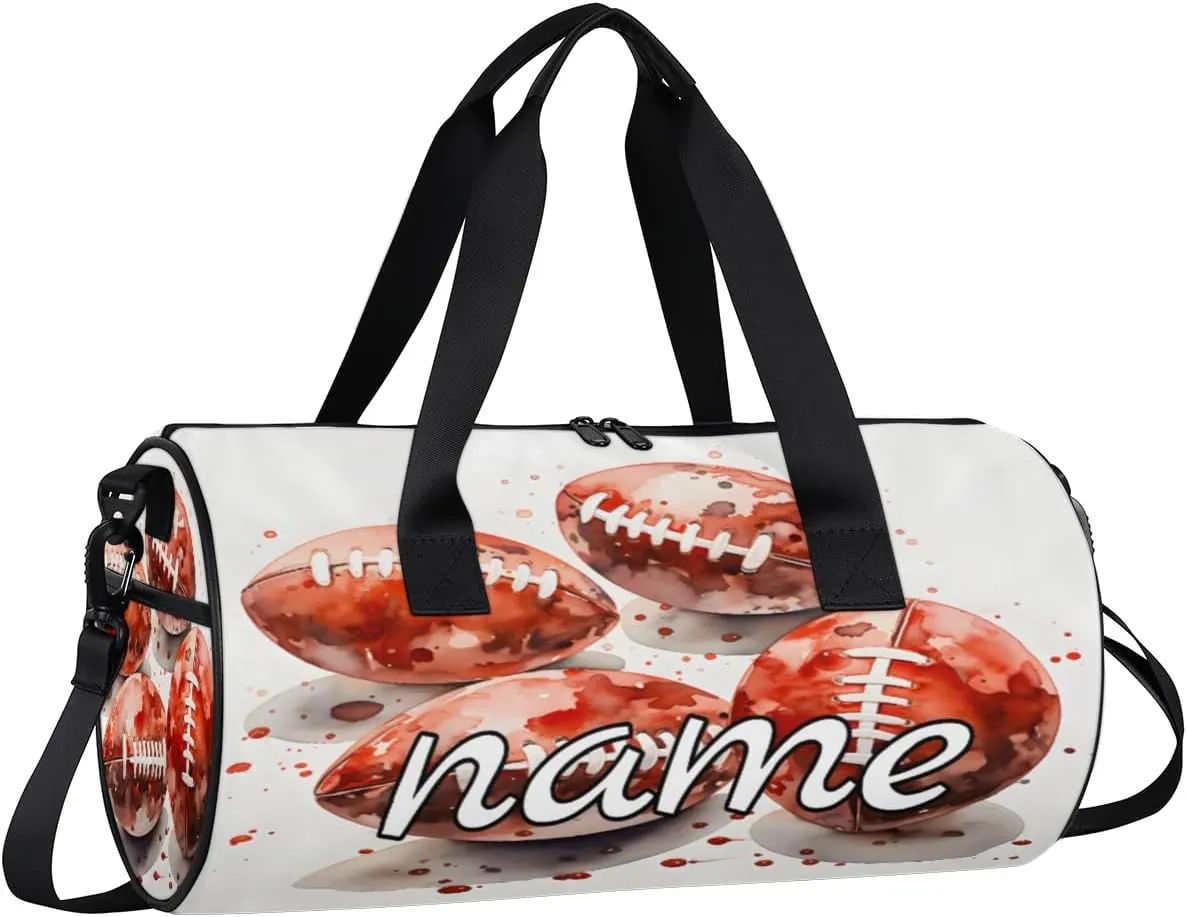 American football Personalized Dance Bags, American football Custom Sport Duffel Bag Travel Duffle Bag Overnight Weekender Bag