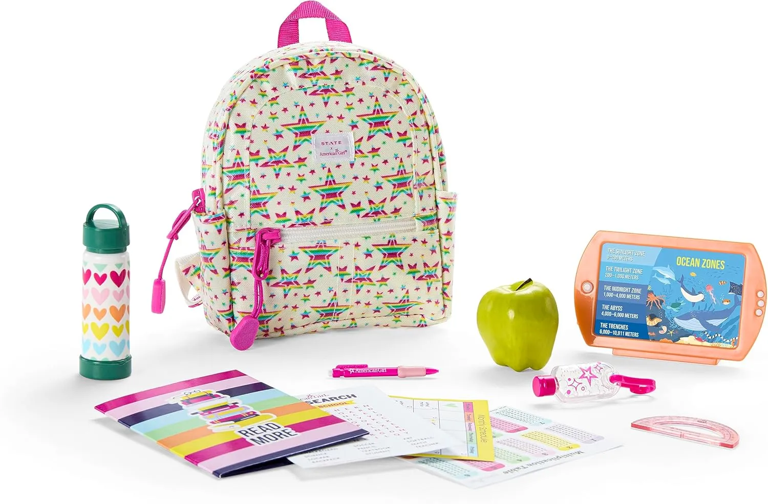 American Girl Truly Me 18-inch Doll Star Student Backpack Playset with Doll Tablet & Reversible Screens, For Ages 6 