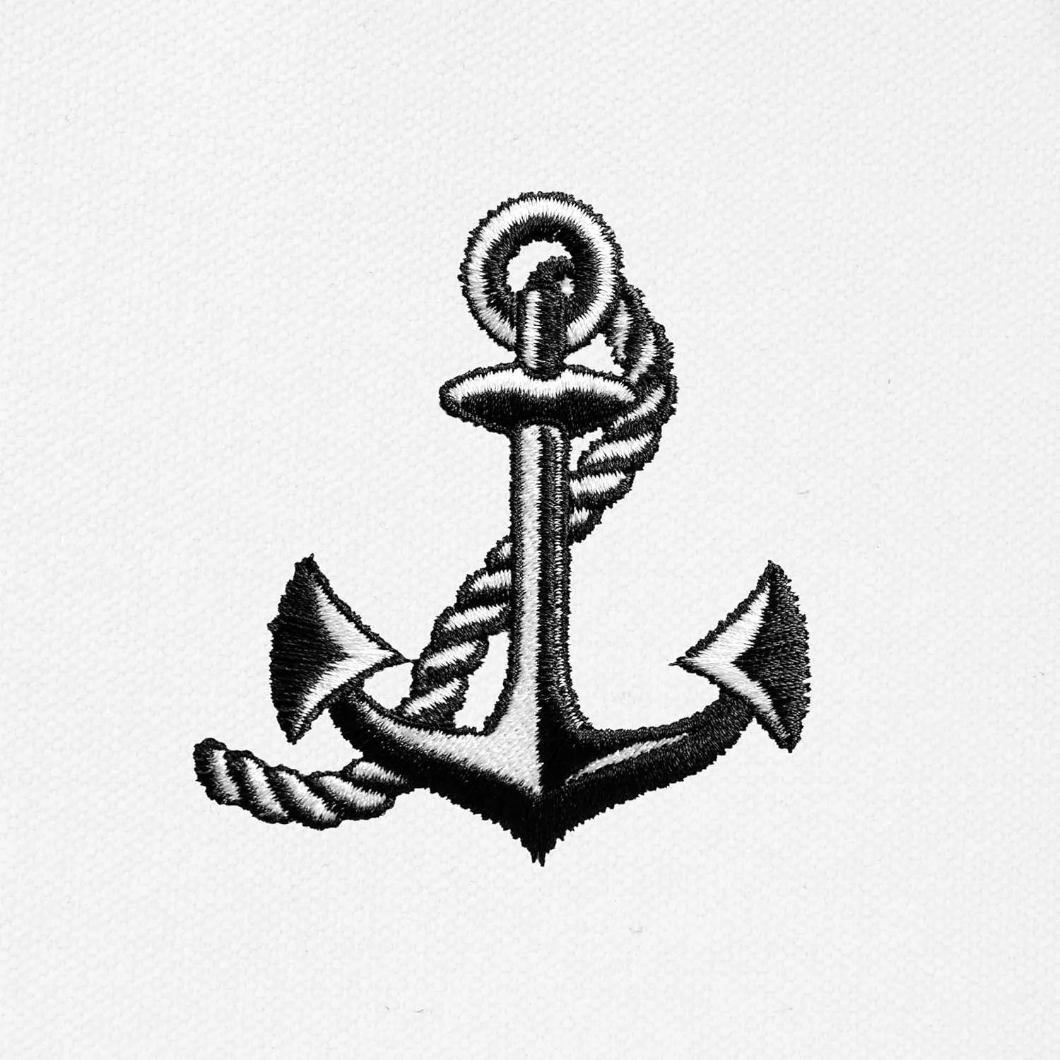 Anchor With Rope Womens Embroidered Striped Tote Bag Premium Cotton