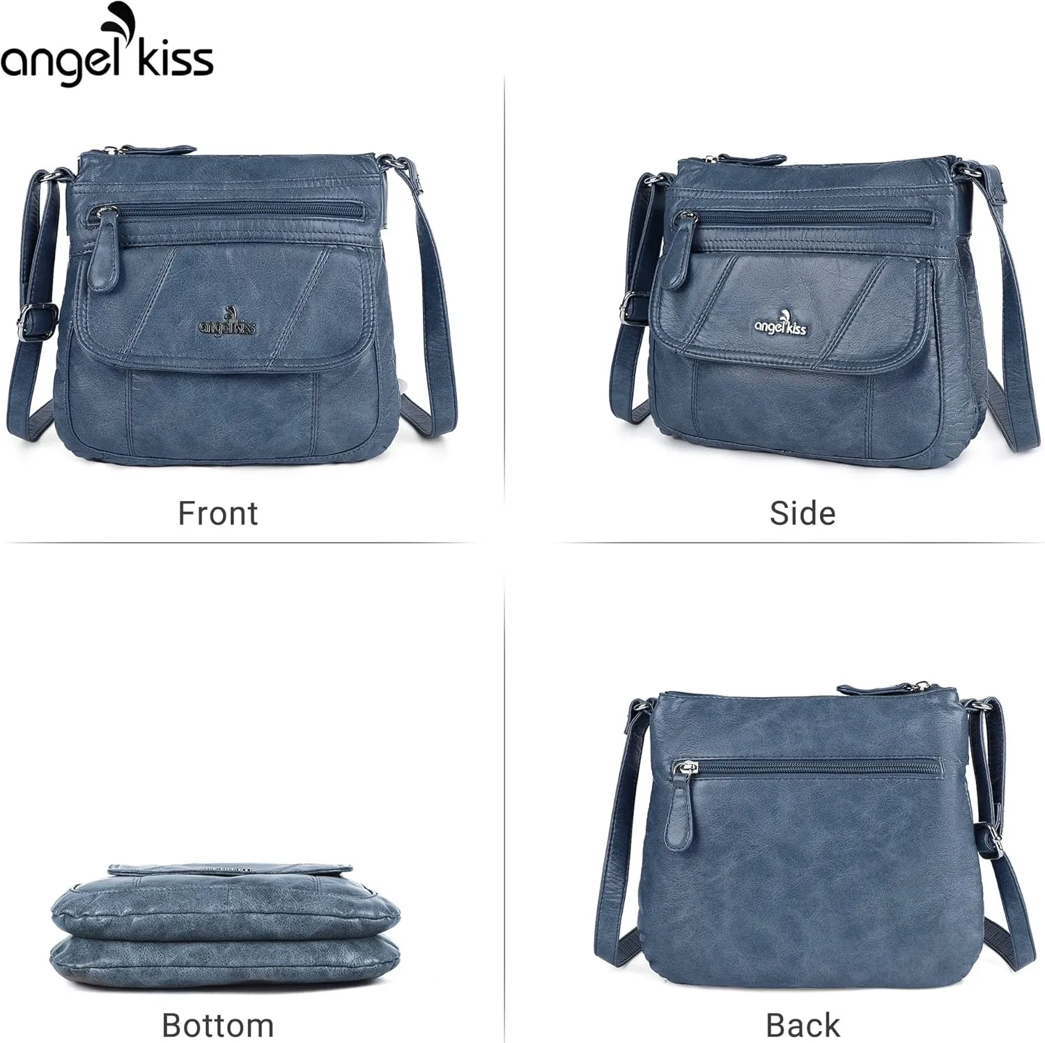 Angelkiss Small Womens Crossbody Bag Leather Shoulder Purse for Women Hobo Bag with Adjustable Shoulder Strap