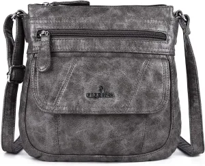 Angelkiss Small Womens Crossbody Bag Leather Shoulder Purse for Women Hobo Bag with Adjustable Shoulder Strap