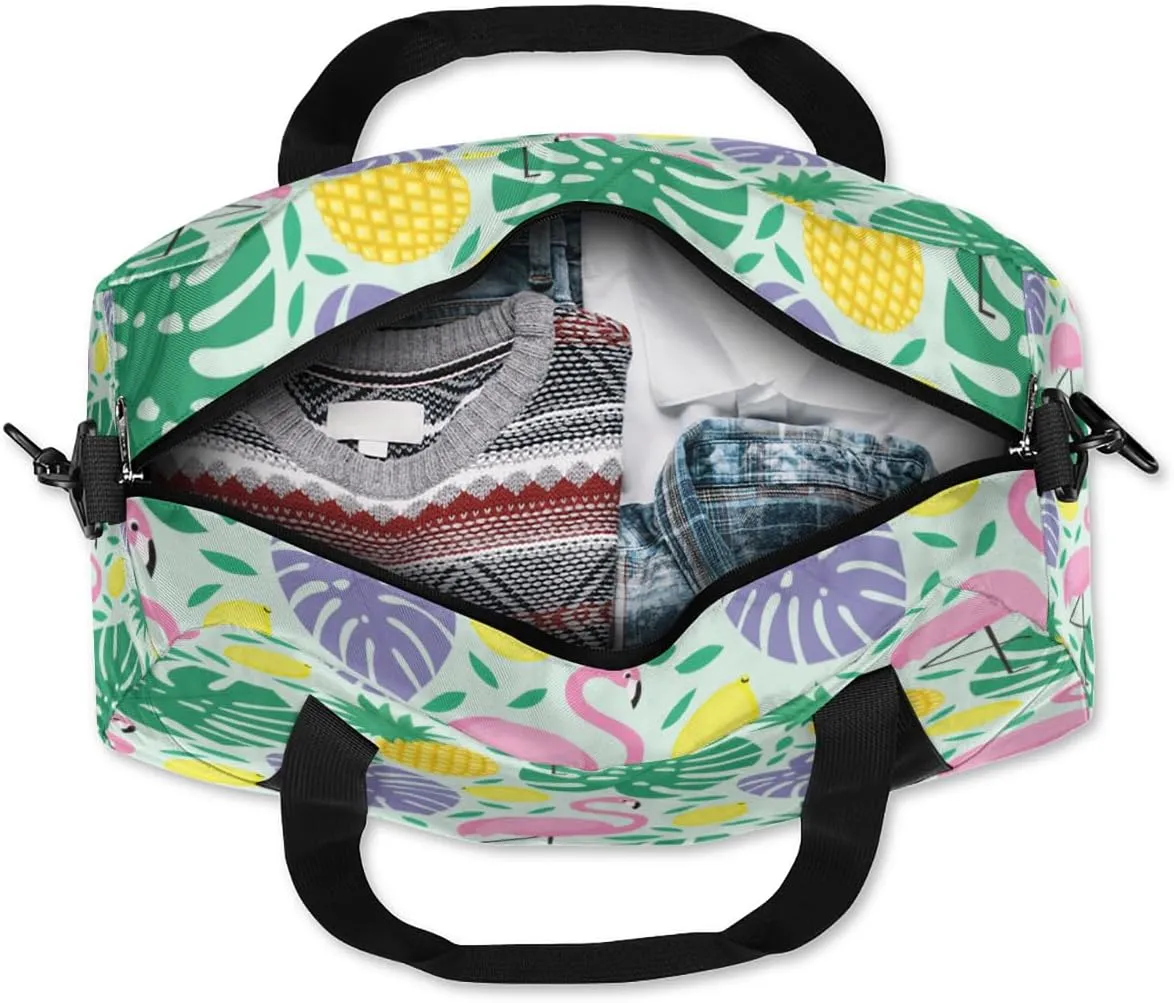 Animal Flamingo Palm Leaves Gym Bag, Duffle Bag, Weekender Bag, Duffel Bag, Overnight Bag, Travel Duffel Bag, Dance Bag, Tote Bag, Beach Bag, Pool Bag, Gym Duffle Bag, Carry on Bag