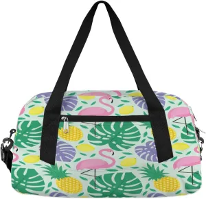 Animal Flamingo Palm Leaves Gym Bag, Duffle Bag, Weekender Bag, Duffel Bag, Overnight Bag, Travel Duffel Bag, Dance Bag, Tote Bag, Beach Bag, Pool Bag, Gym Duffle Bag, Carry on Bag