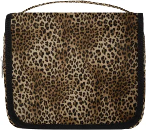 Animal Leopard Skin Makeup Bag Travel Cosmetic Bag with Zipper Pocket and Handle Travel Makeup Organizer Bag Water-resistant Toiletry Bags for Traveling Women Men Ladies Girls