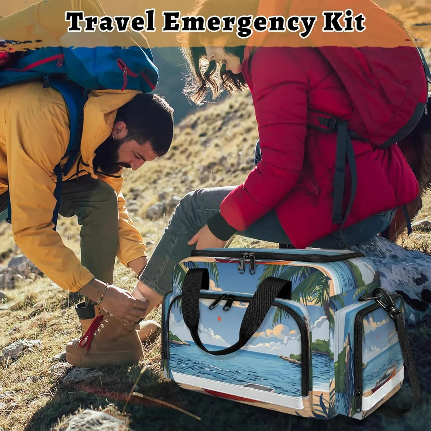 Anti-Scratch Duffle Bag for Travel 25x17.7x11.2 Inch - Waterproof Duffel Bag for Camping Fitness, Durable EMS Gear for First Responders Beach Boat