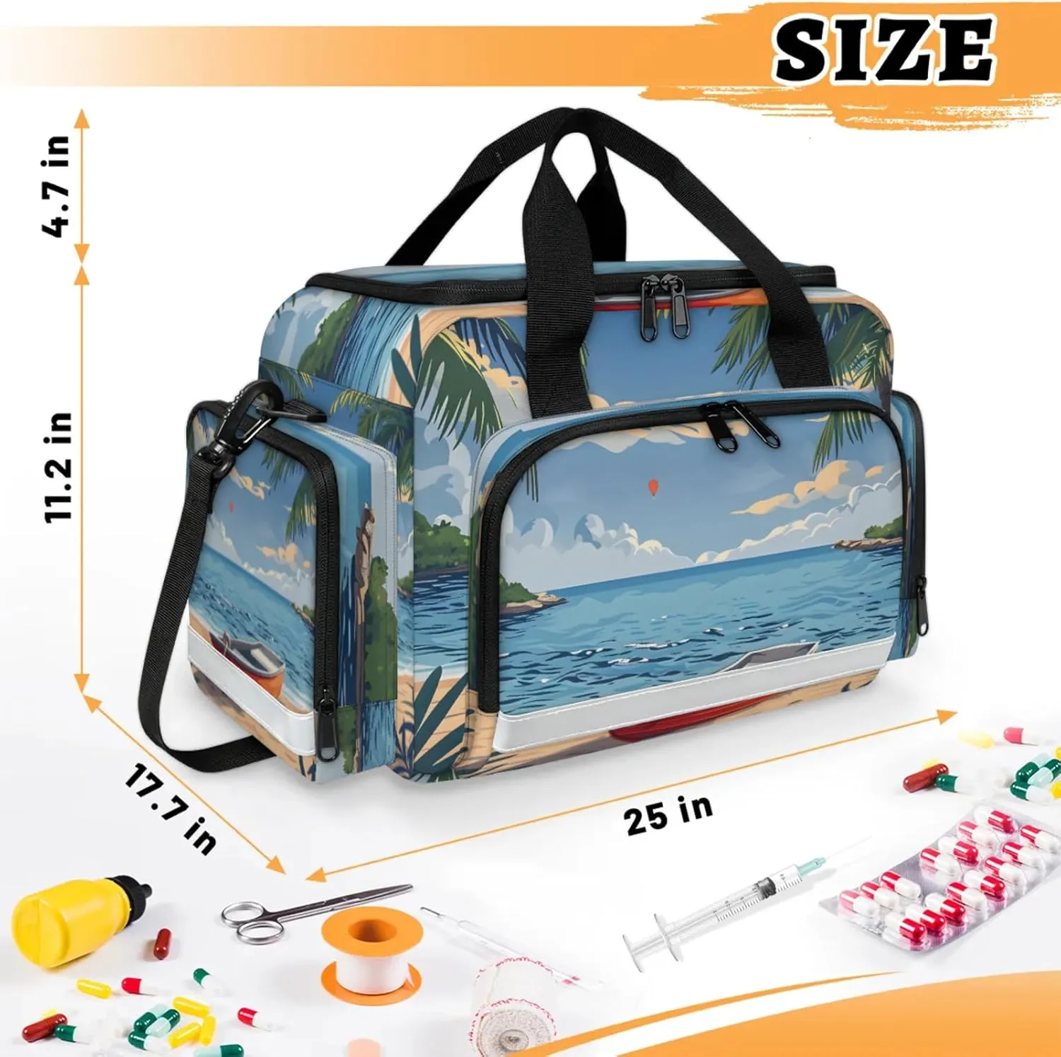 Anti-Scratch Duffle Bag for Travel 25x17.7x11.2 Inch - Waterproof Duffel Bag for Camping Fitness, Durable EMS Gear for First Responders Beach Boat