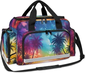 Anti-Scratch Duffle Bag for Travel 25x17.7x11.2 Inch - Waterproof Duffel Bag for Camping Fitness, Durable EMS Gear for First Responders Beach Palm Tree