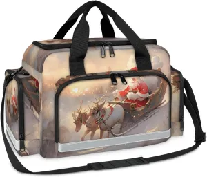 Anti-Scratch Duffle Bag for Travel 25x17.7x11.2 Inch - Waterproof Duffel Bag for Camping Fitness, Durable EMS Gear for First Responders Christmas Santa Claus Elk