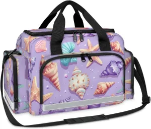 Anti-Scratch Duffle Bag for Travel 25x17.7x11.2 Inch - Waterproof Duffel Bag for Camping Fitness, Durable EMS Gear for First Responders Ocean Seashell Starfish