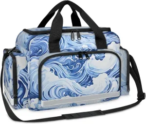 Anti-Scratch Duffle Bag for Travel 25x17.7x11.2 Inch - Waterproof Duffel Bag for Camping Fitness, Durable EMS Gear for First Responders Ocean Water Print