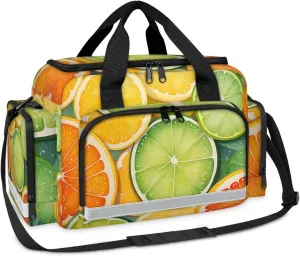 Anti-Scratch Duffle Bag for Travel 25x17.7x11.2 Inch - Waterproof Duffel Bag for Camping Fitness, Durable EMS Gear for First Responders Orange Slice