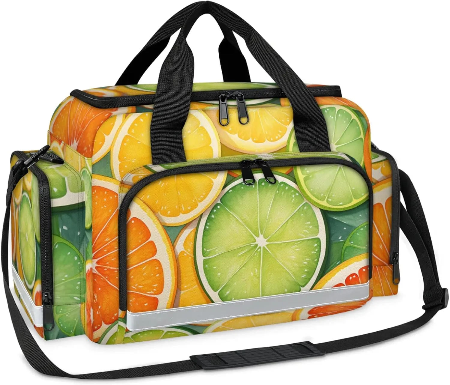 Anti-Scratch Duffle Bag for Travel 25x17.7x11.2 Inch - Waterproof Duffel Bag for Camping Fitness, Durable EMS Gear for First Responders Orange Slice