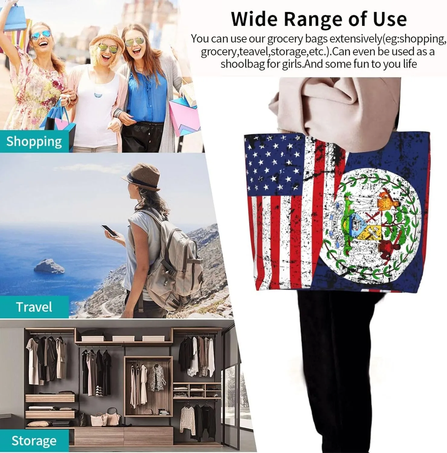 Antigua Barbuda Flag Women's Tote Bag Large Capacity Single Shoulder Bags Handbag for Shopping Work