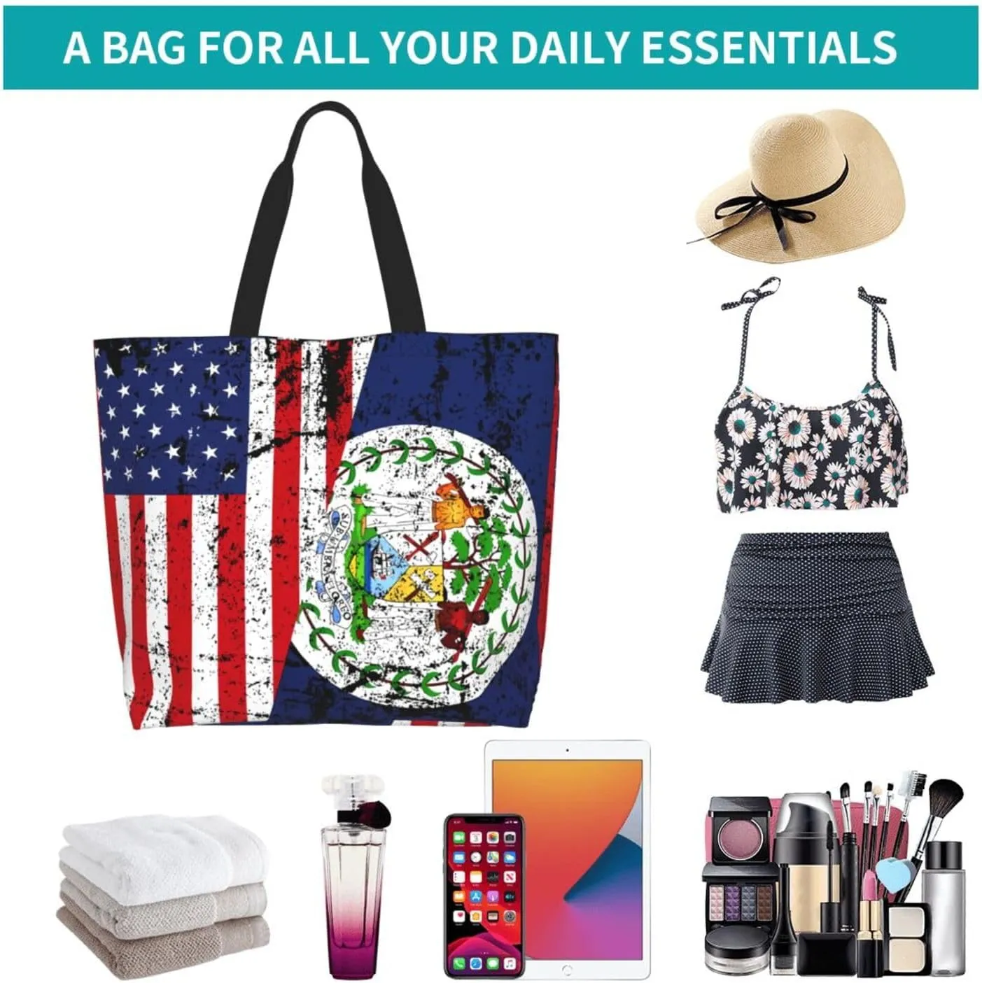 Antigua Barbuda Flag Women's Tote Bag Large Capacity Single Shoulder Bags Handbag for Shopping Work