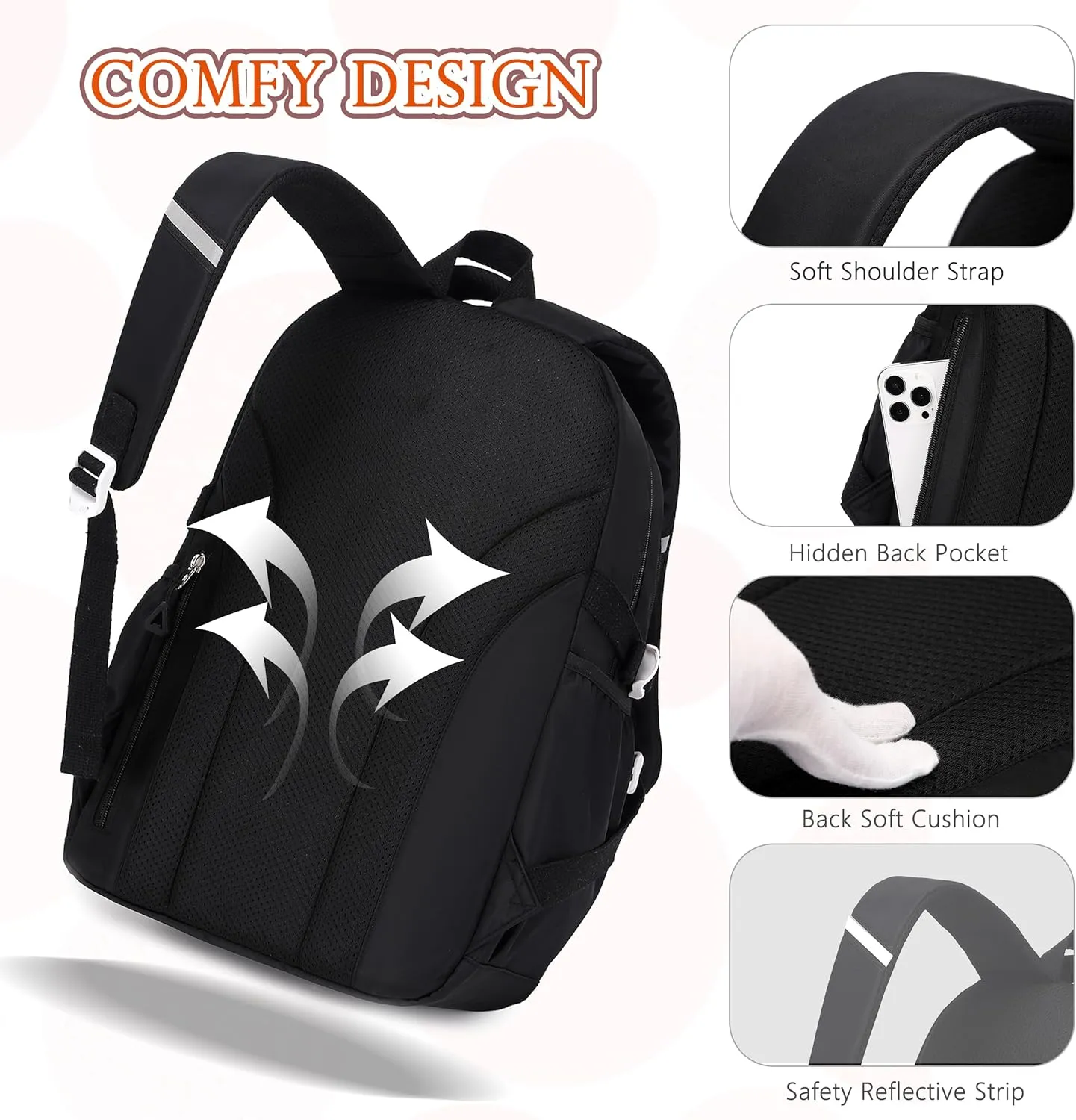 AO ALI VICTORY Backpack for Women Girls Set with Pencil Case 15.6 Inch Laptop School Bag Kids Elementary College Backpacks