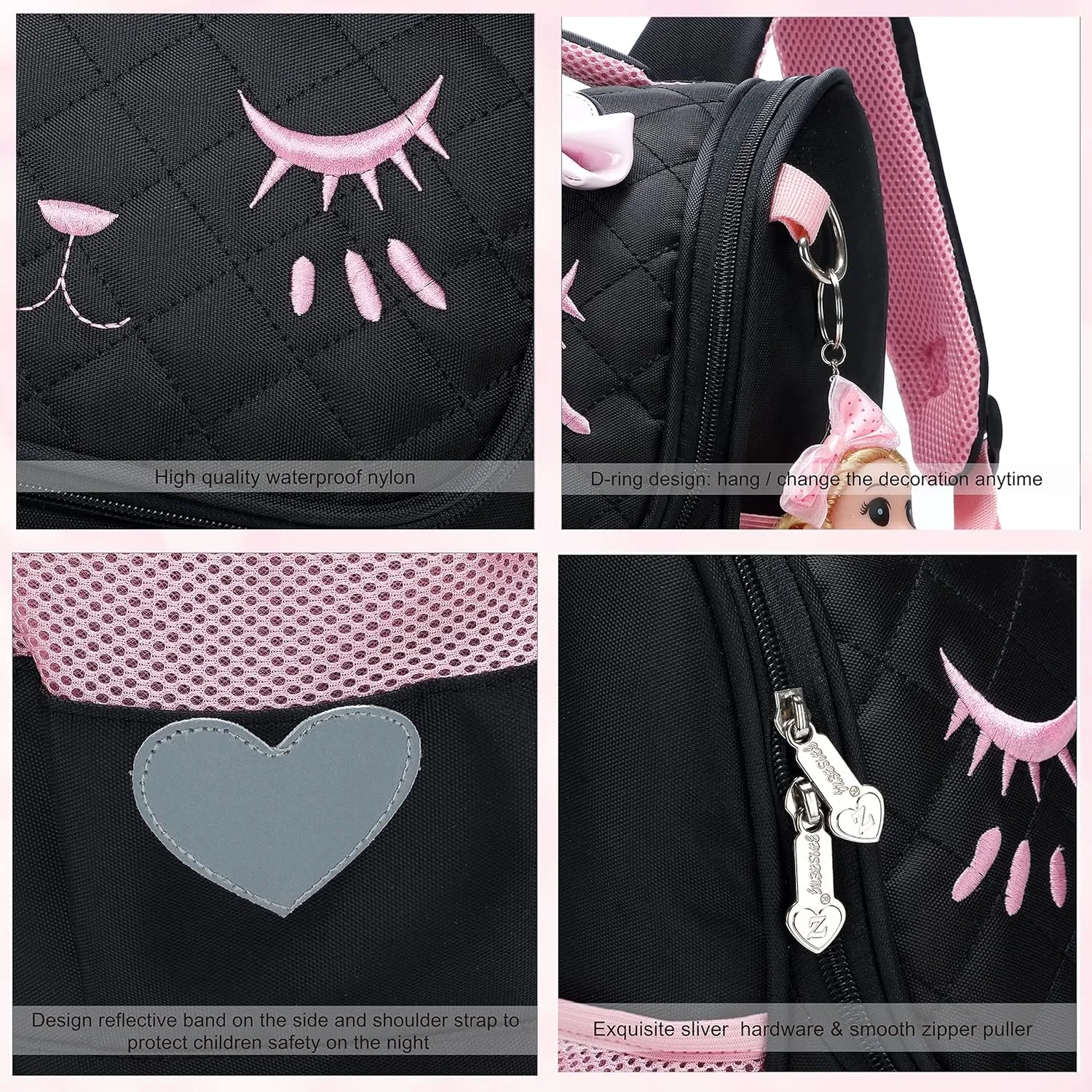 AO ALI VICTORY Girls Backpacks, Waterproof Cute Backpack for Kids Toddler Girl Preschool Bookbags Elementary School Bags