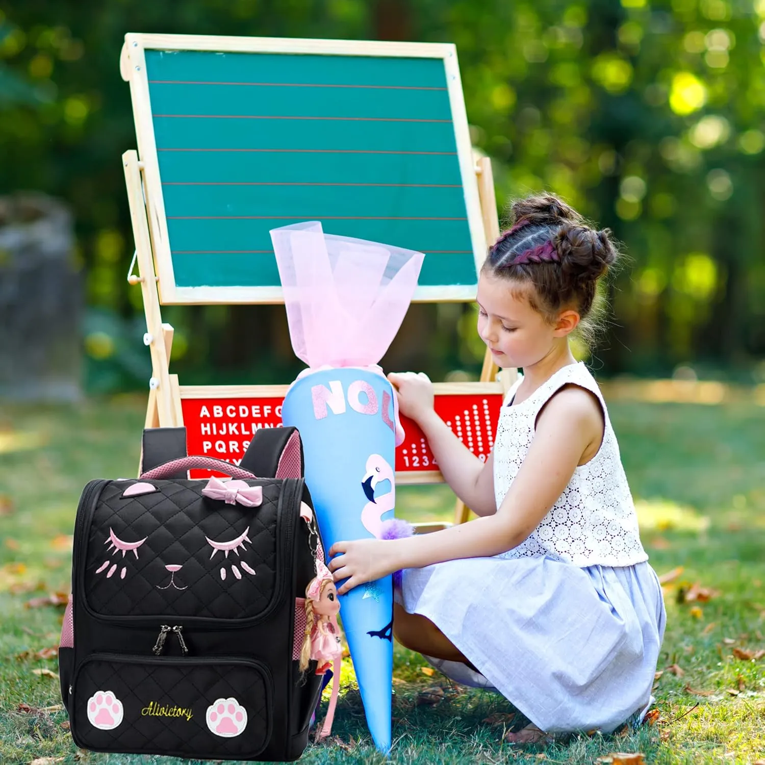 AO ALI VICTORY Girls Backpacks, Waterproof Cute Backpack for Kids Toddler Girl Preschool Bookbags Elementary School Bags