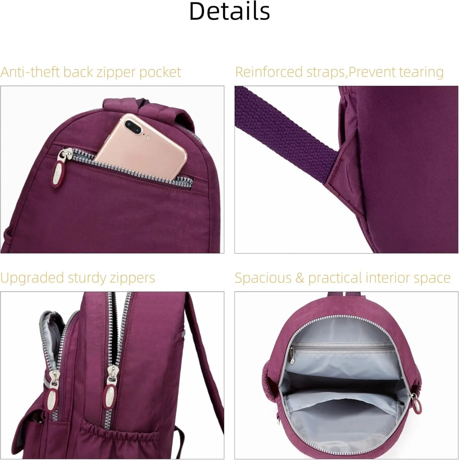 AOTIAN Mini Nylon Women Backpacks Casual Lightweight Small Daypack for Girls
