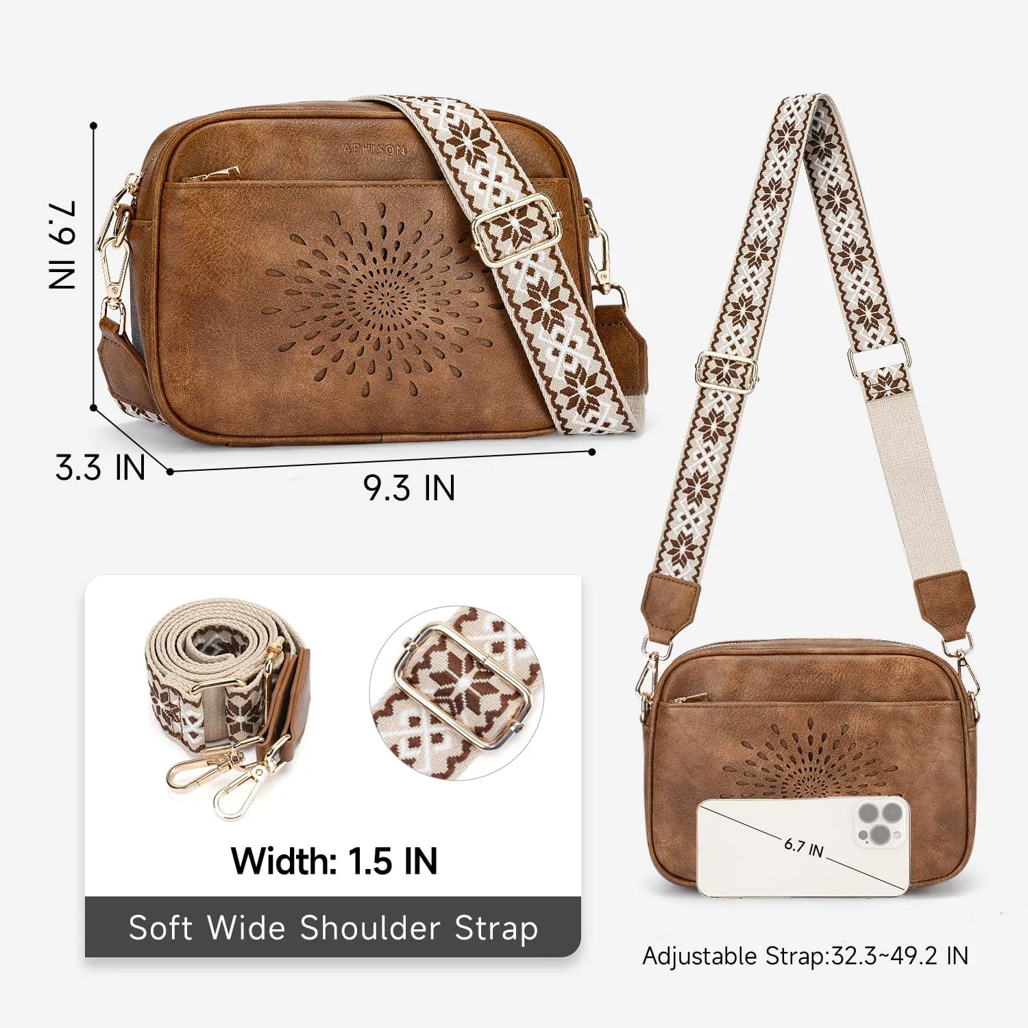 APHISON Quilted Crossbody Bags for Women Trendy,Vegan Leather Small Crossbody Purses Shoulder Handbags with Adjustable Strap