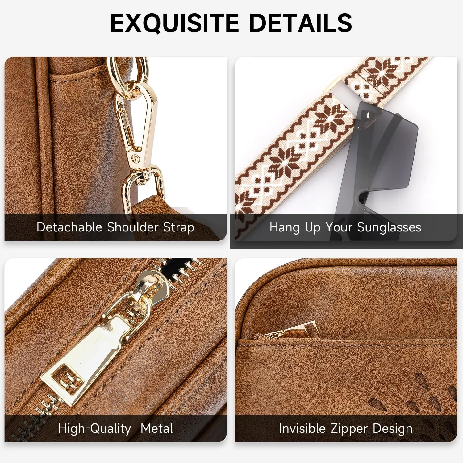 APHISON Quilted Crossbody Bags for Women Trendy,Vegan Leather Small Crossbody Purses Shoulder Handbags with Adjustable Strap