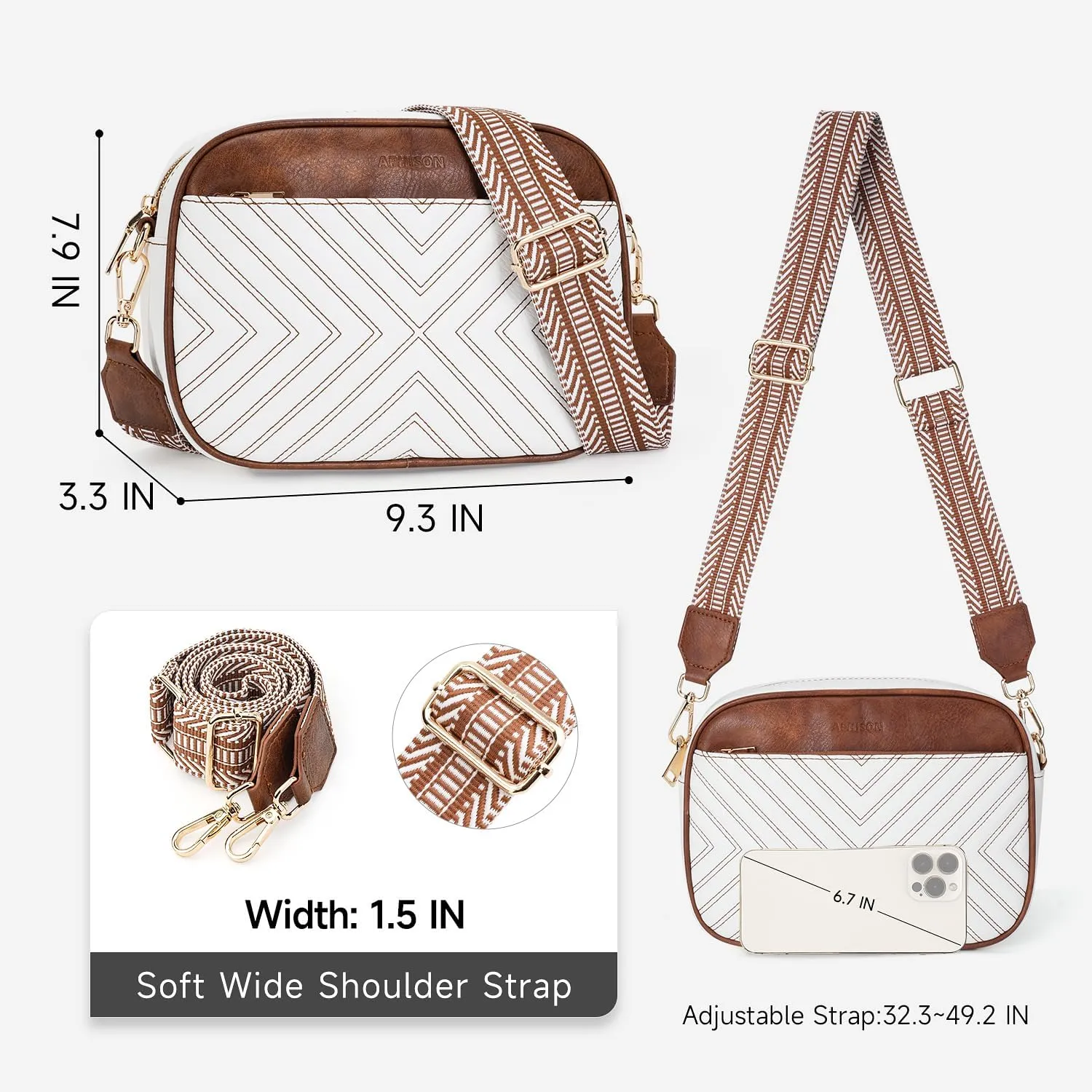 APHISON Quilted Crossbody Bags for Women Trendy,Vegan Leather Small Crossbody Purses Shoulder Handbags with Adjustable Strap