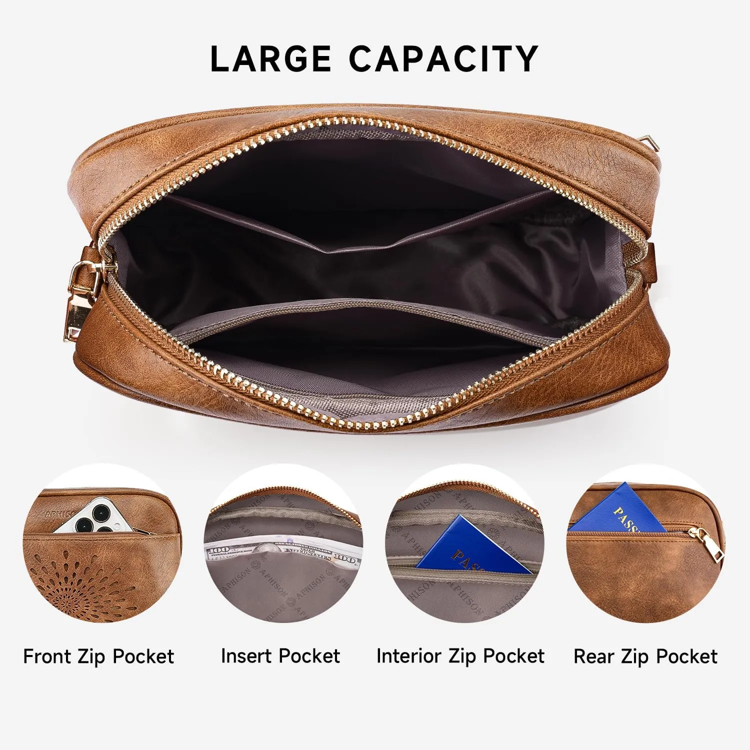APHISON Quilted Crossbody Bags for Women Trendy,Vegan Leather Small Crossbody Purses Shoulder Handbags with Adjustable Strap