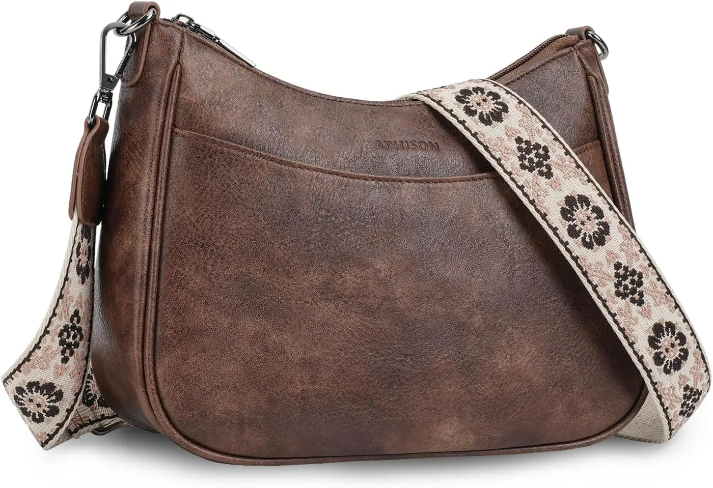 APHISON Trendy Leather Crossbody Purse with Adjustable Strap, Women's Shoulder Handbag